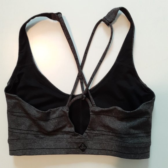 prAna Everyday Bra in Charcoal Stripe Size S - Picture 2 of 9